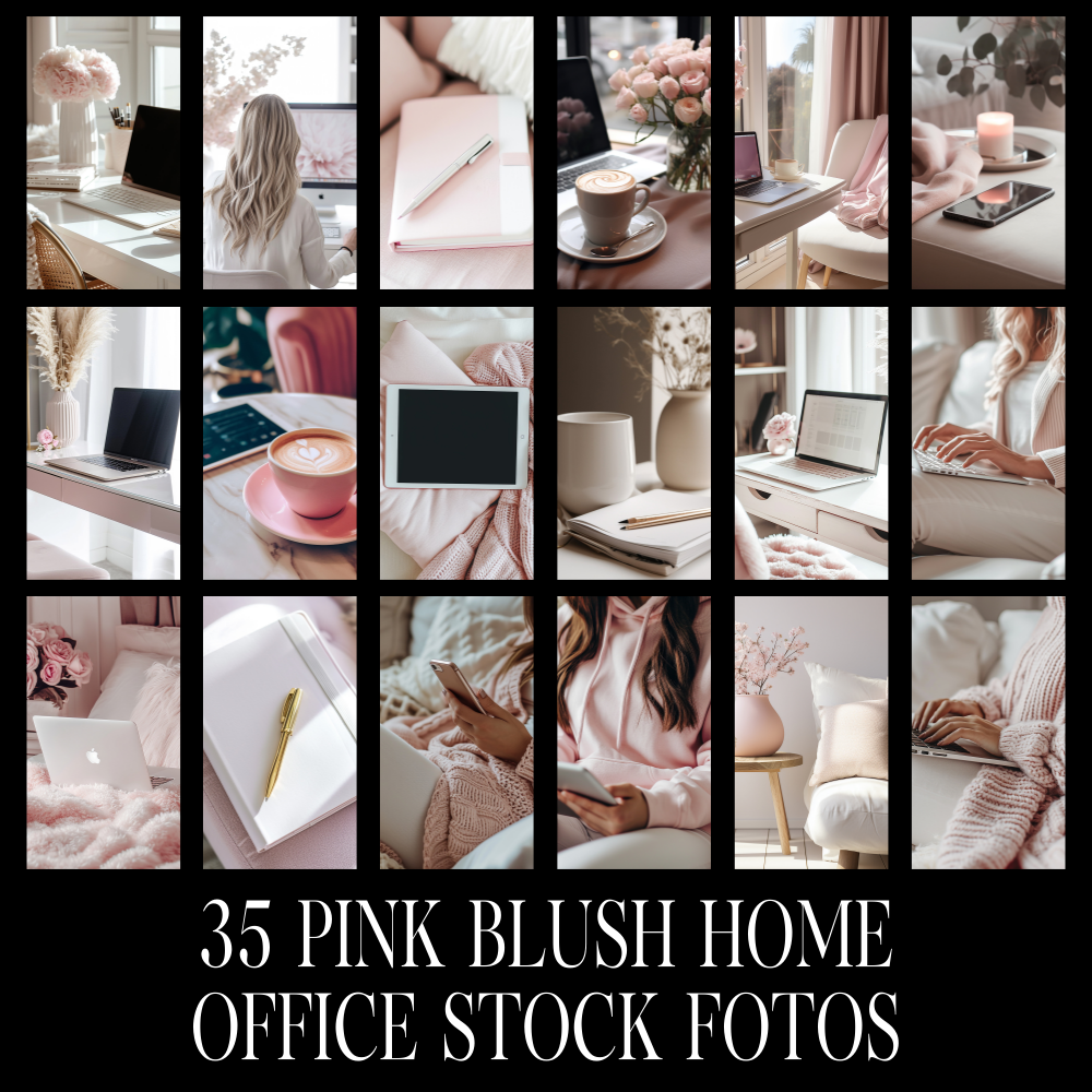 35 AI Bilder-pink blush Home Office