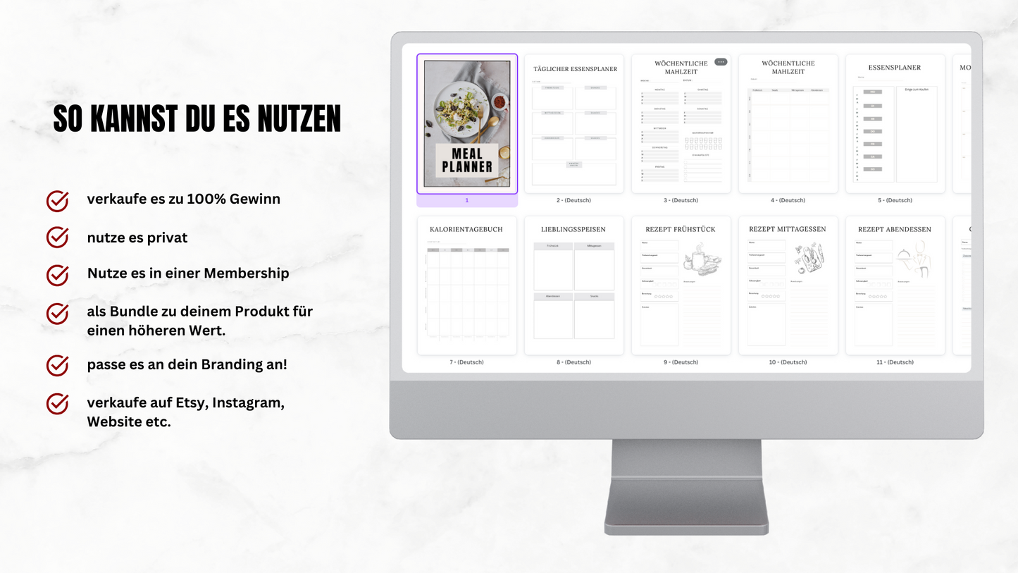 Meal Planner mit PLR zum Weiterverkauf
