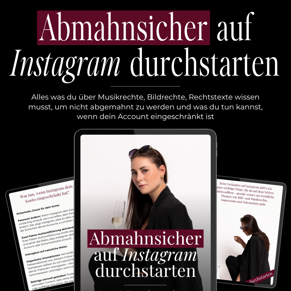 Abmahnsicher auf Instagram durchstarten Guide