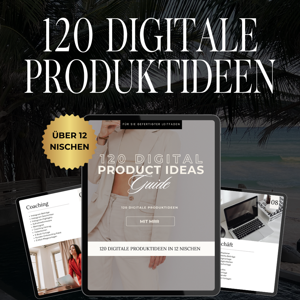 120 Digitale Produkt-Ideen Guide mit PLR