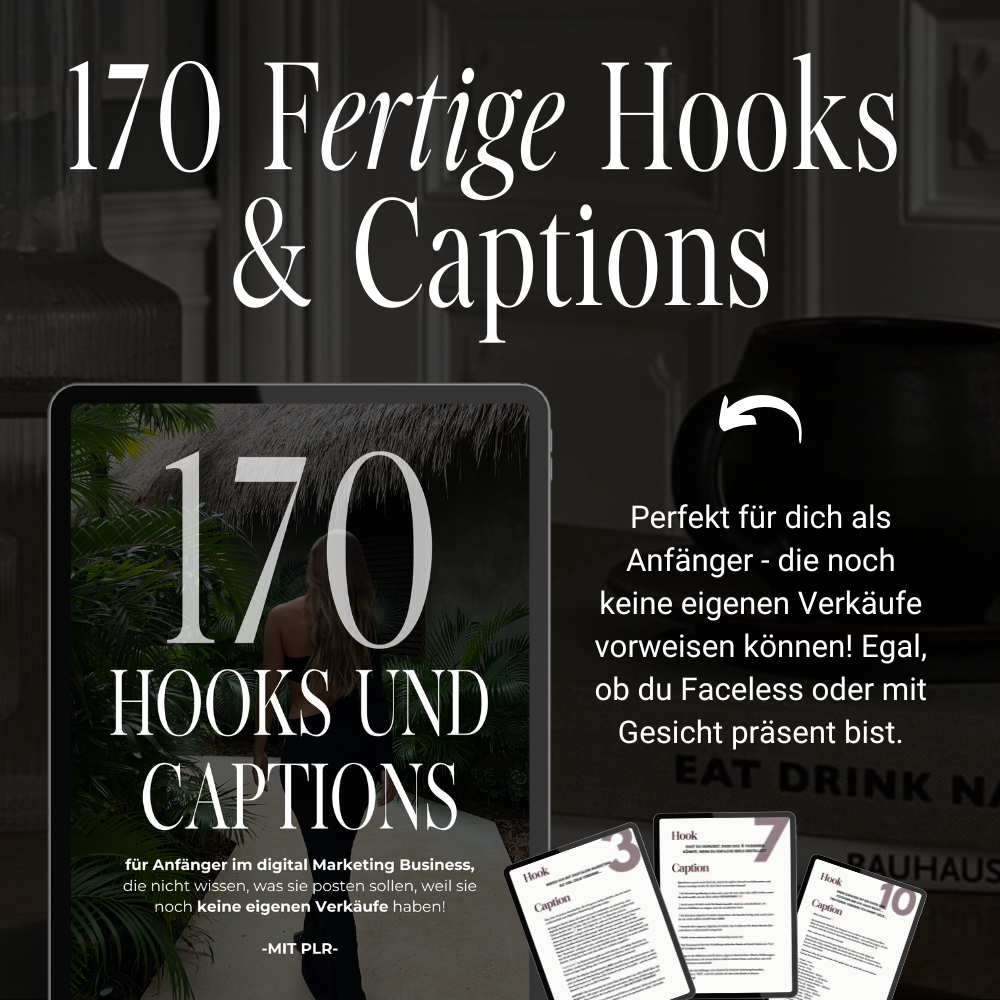 170 fertige Reels mit Hook und Caption mit PLR