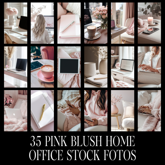35 AI Bilder-pink blush Home Office