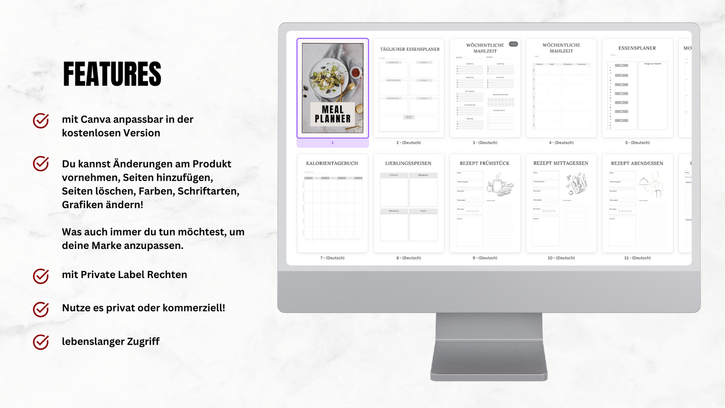 Meal Planner mit PLR zum Weiterverkauf